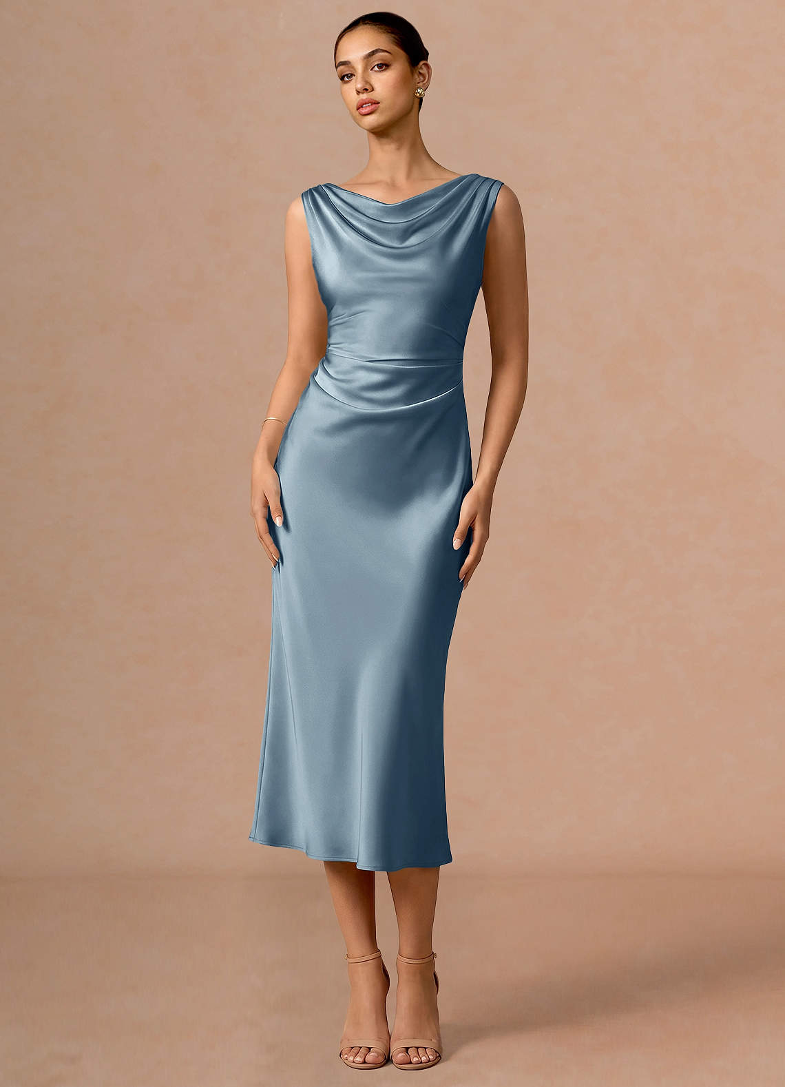 powder blue midi dress Evarine (100% Polyester) Worn length sizechart-mini-dress-with-sleeve-length Can You Wear a Size:Child-6