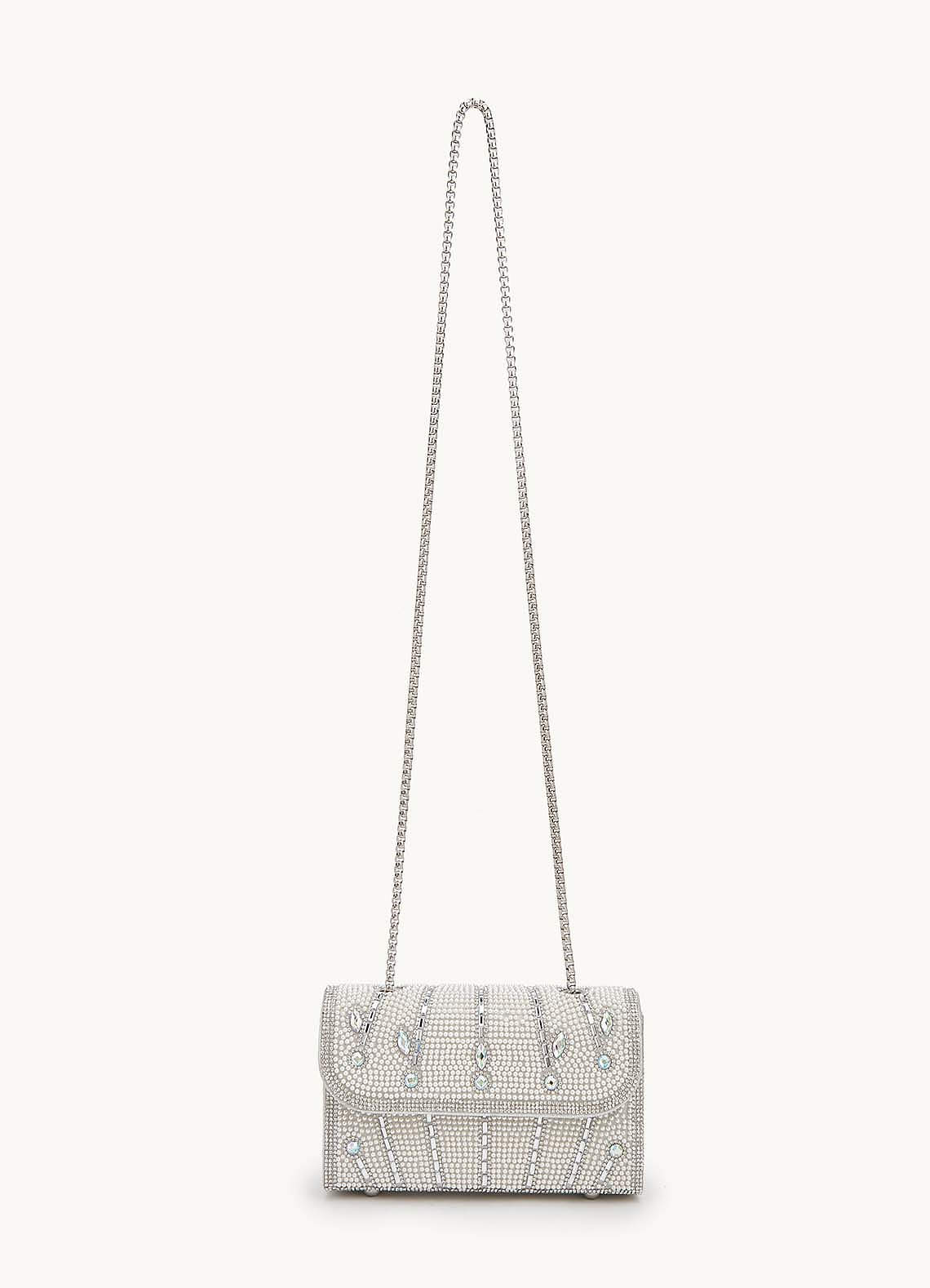 front Sparkling Rhinestone Starburst Evening Bag