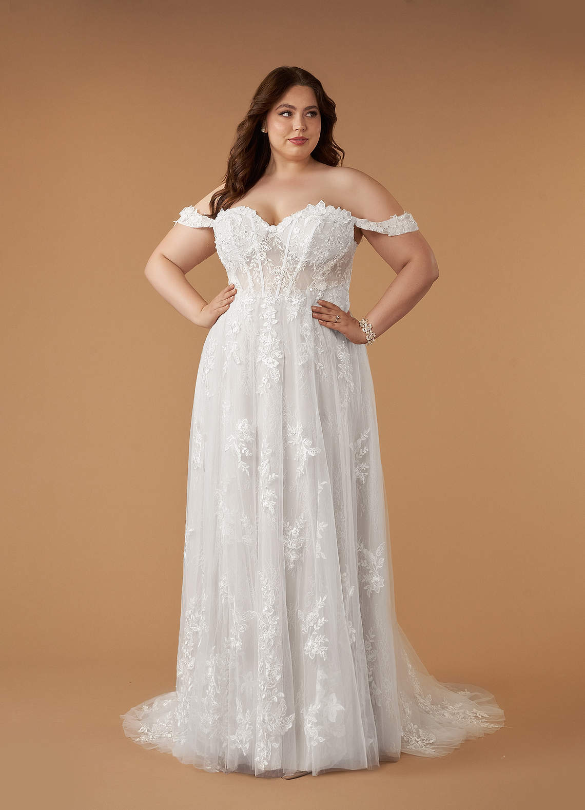 Azazie Florentina Wedding Dresses Diamond White A-Line Sweetheart Sequins Tulle Dress image9