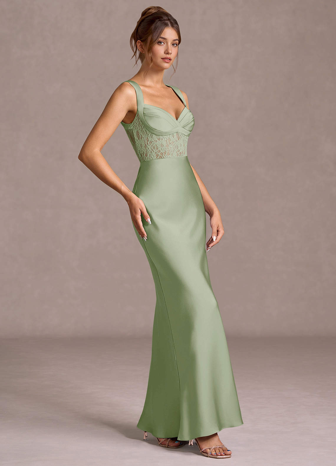 light green dress satin Liquid Silk Slipdress main image 0
