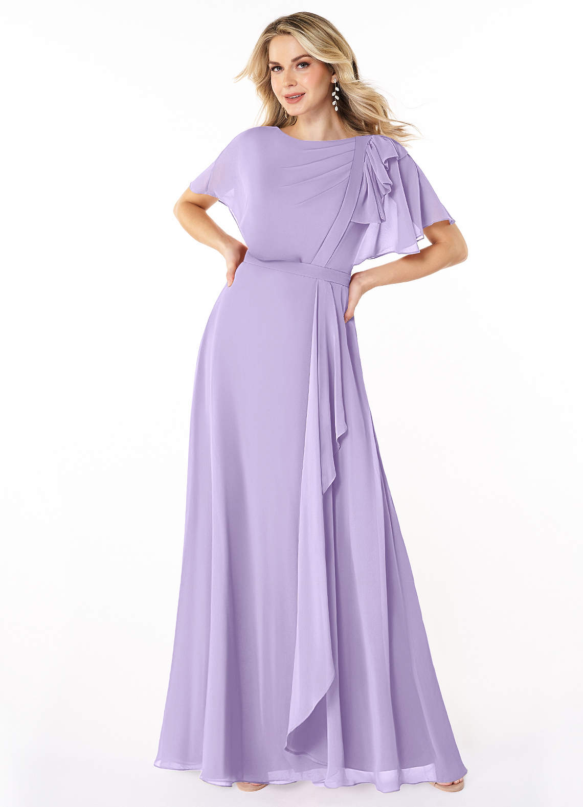 modest floor length bridesmaid dresses Azazie Aaliyah