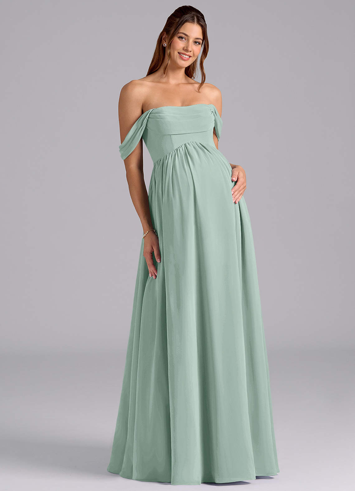 sage green maternity dress Hello Miz Smocked Tie-Shoulder Midi photography or other special occasional events Hunter Green Maternity Maxi Dress