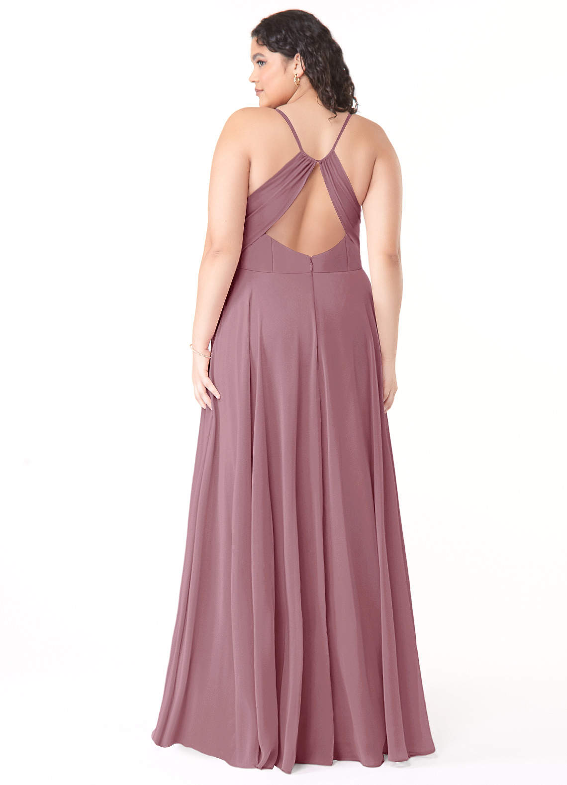 plus size mauve bridesmaid dresses Dark Mauve Bridesmaid Dress Chiffon Size 0X