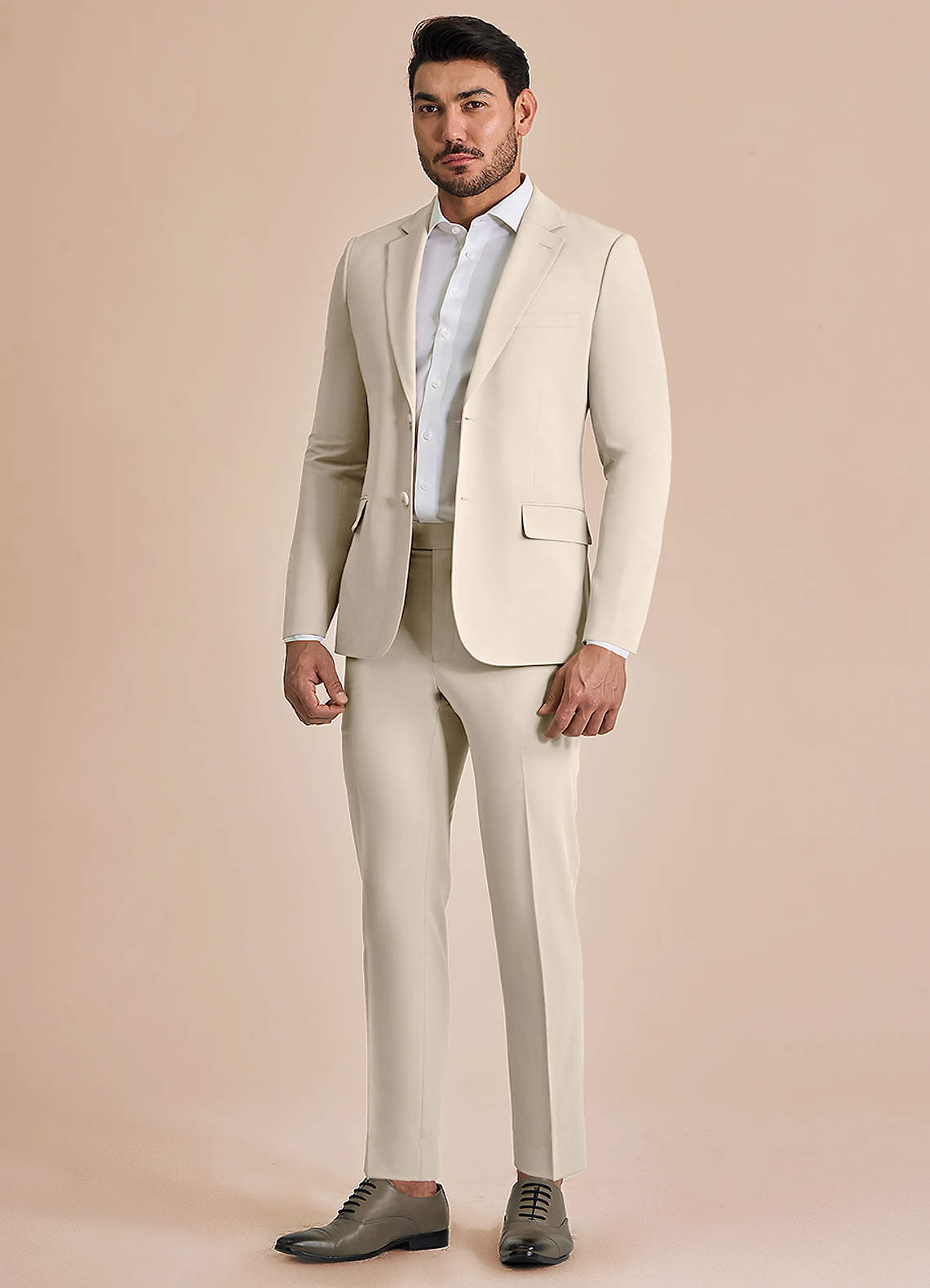 front William Tan Comfort Blend Suit