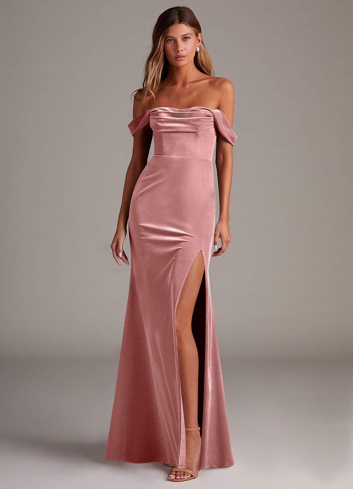 unique beach bridesmaid dresses Sheath Silk Satin Ankle Length with Slit Pink / US16 color:Rose Waist Line YGroup_lisa-maxi-dress Green Olive Satin Cowl