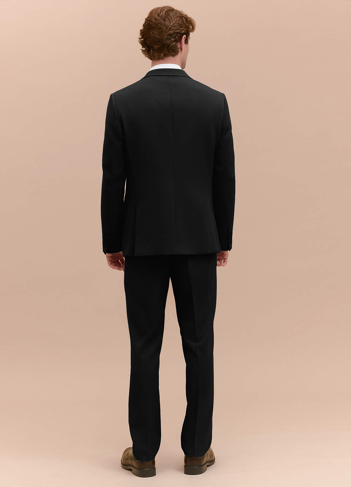 front James Black Structured Stretch Suit