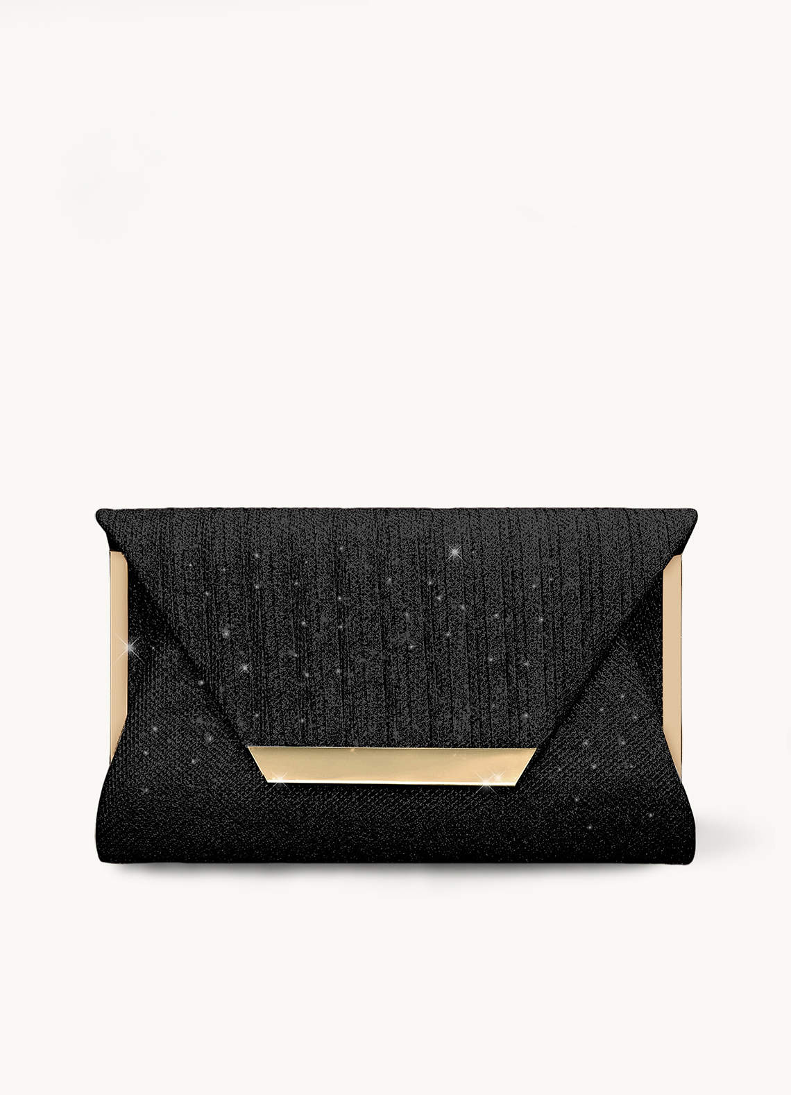 front Elegant Glitter Flap Clutch