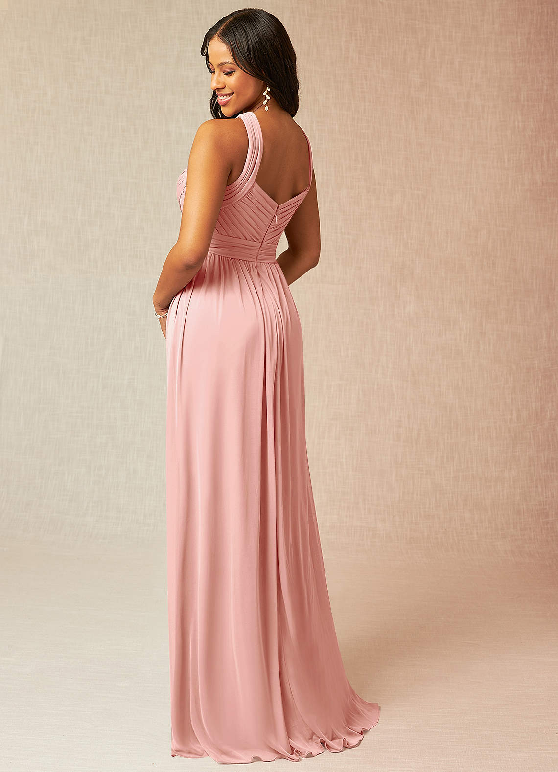 taupe pink dress Taupe Bridesmaid Dress Chiffon Size 3X