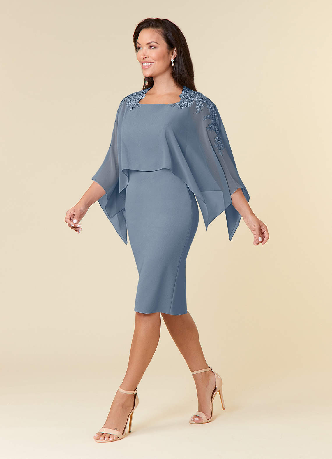 Azazie Maryam Twilight Sheath Lace Chiffon Dress Ready to Ship | Azazie
