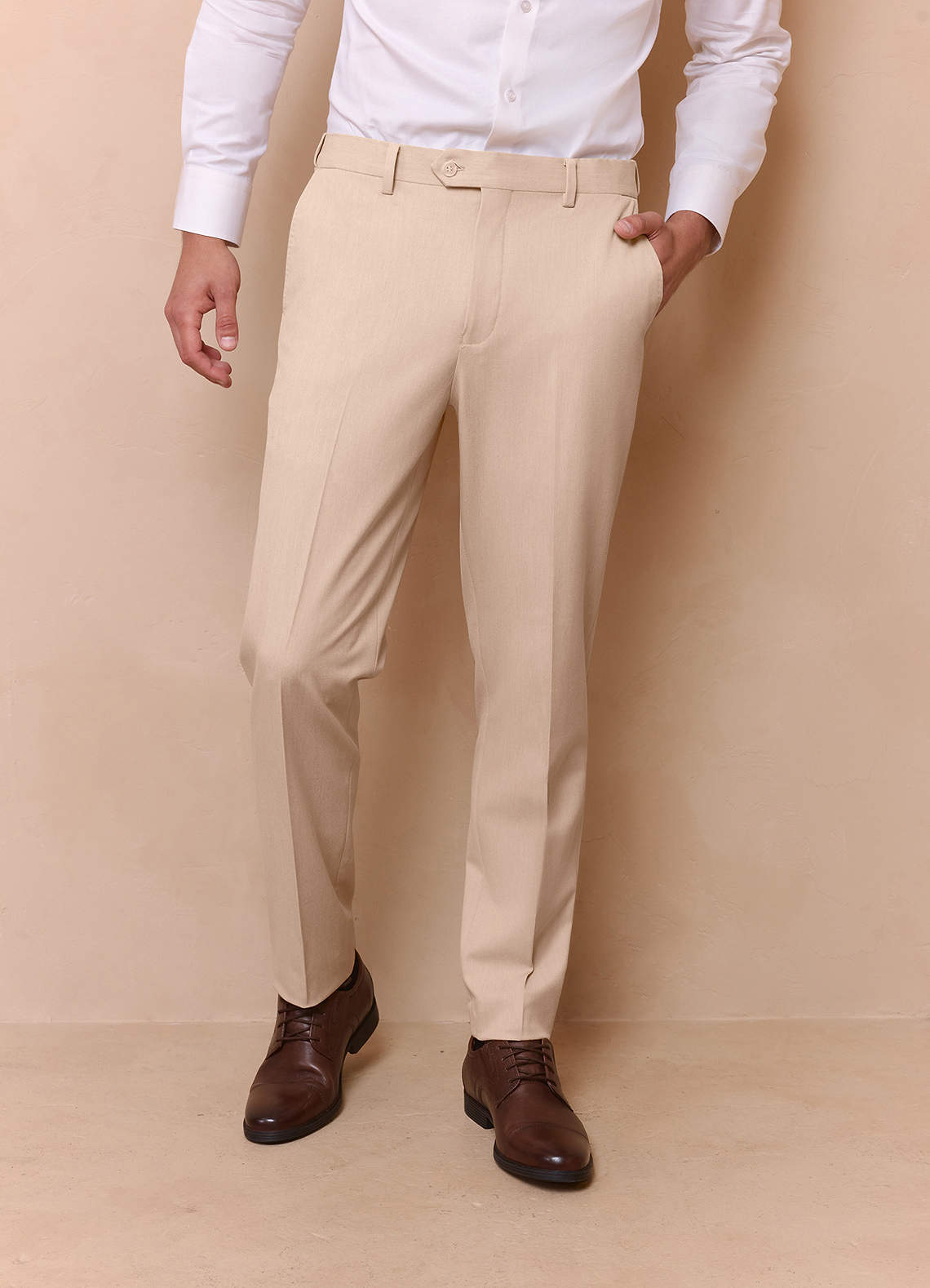 front Savile Gelbbraun Anzughose aus Wollmischung