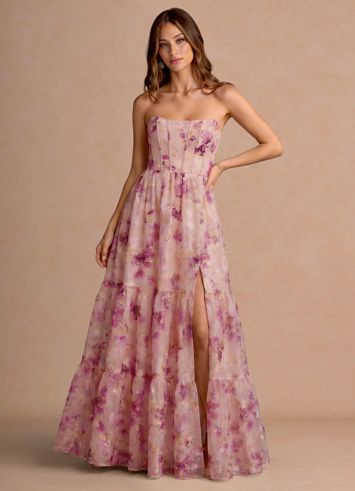 mauve floral bridesmaid dress Mismatched Floral Bridesmaid Dresses