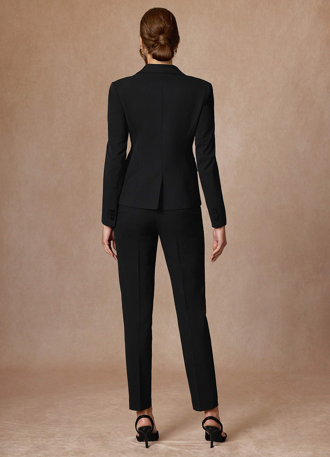 front Whitney Black Structured Stretch Blazer