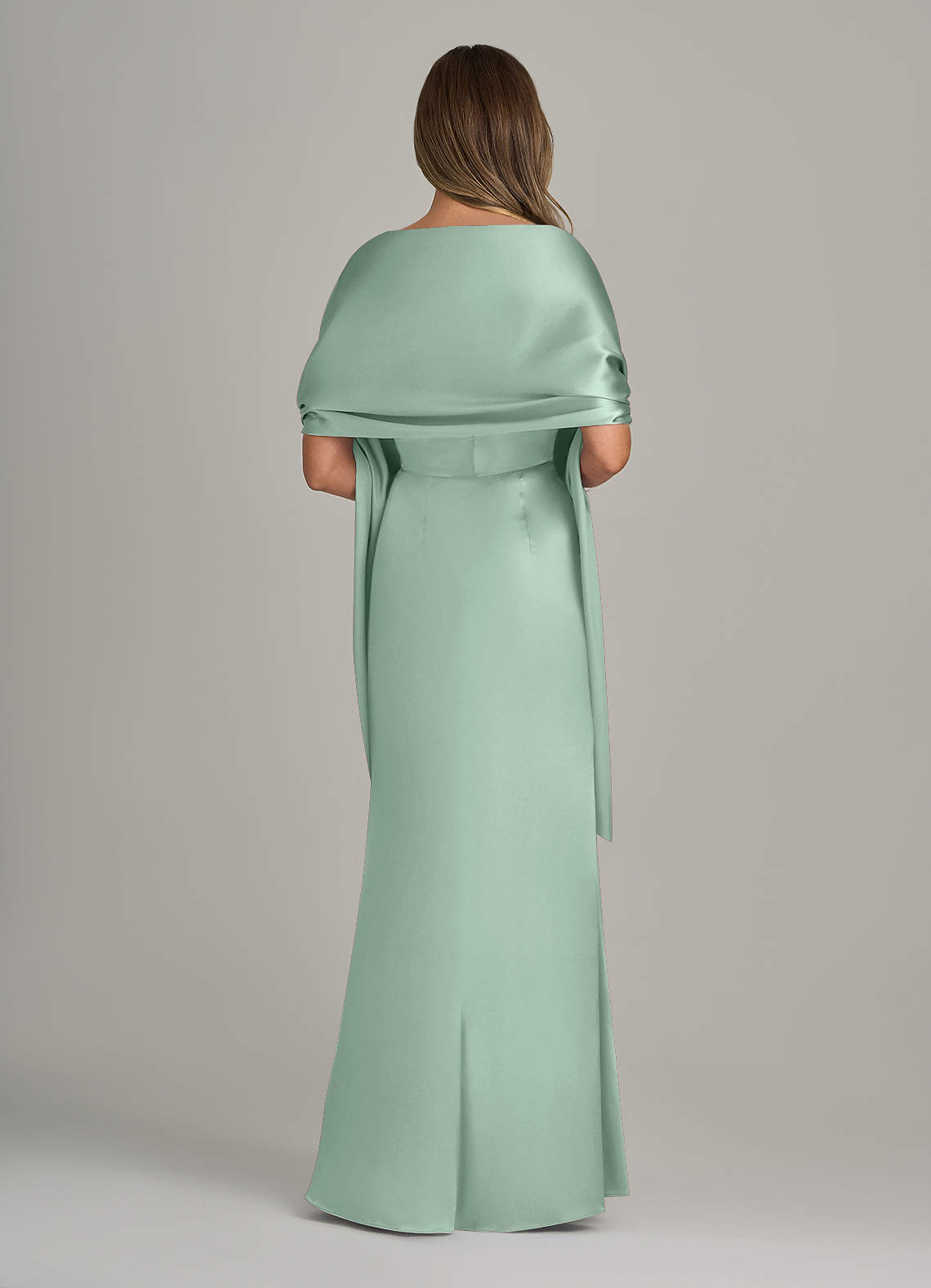 front Azazie Matching Color Ireland Metallic Satin Shawl