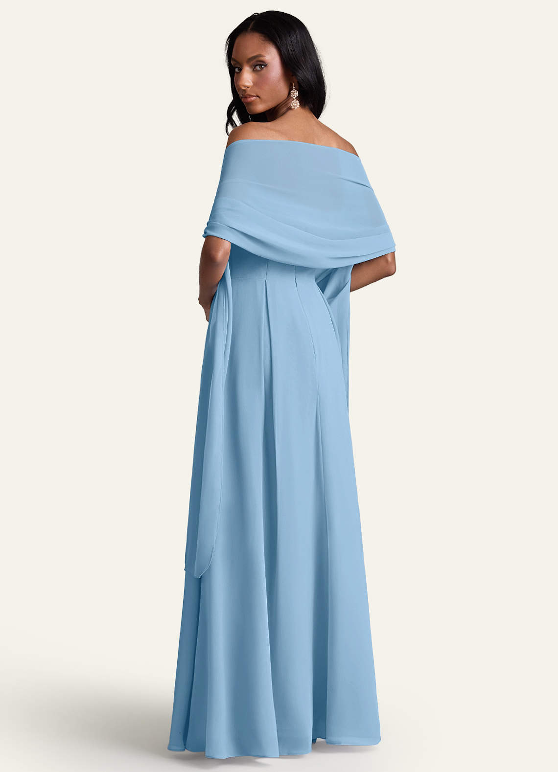 front Azazie Matching Color Chiffon Shawl