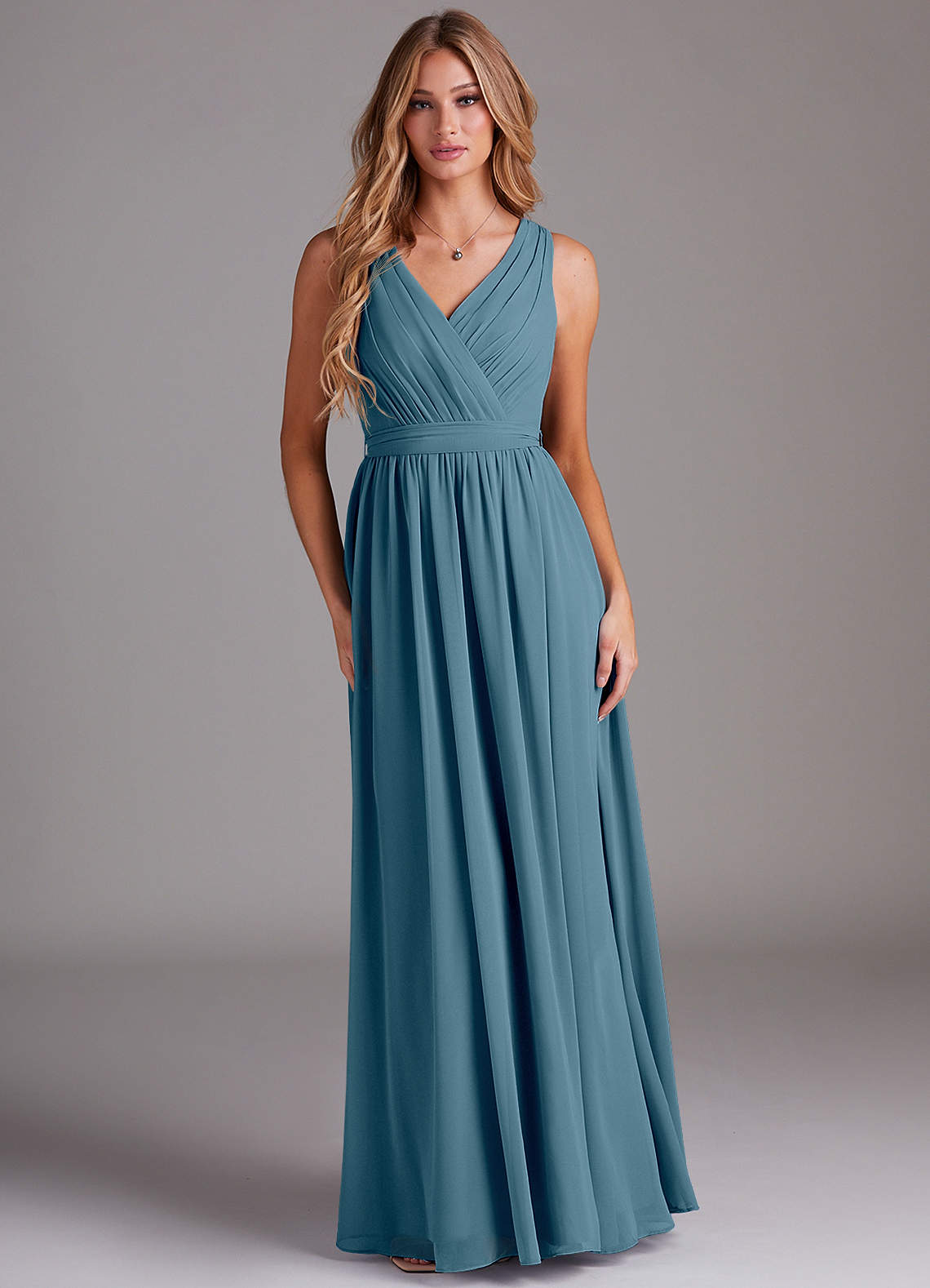 Azazie Kingsley Bridesmaid Dresses Bermuda A-Line Lace Chiffon Dress image1