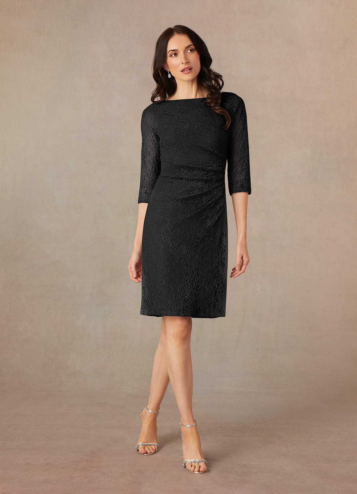 Azazie Lola Black Sheath Lace Dress Ready to Ship | Azazie