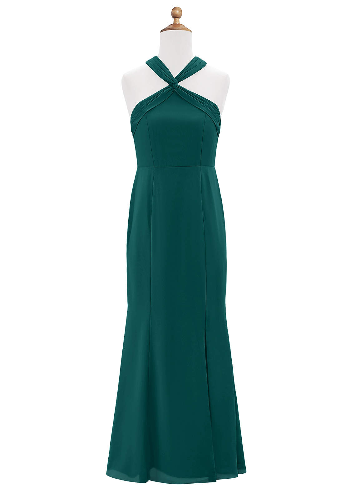 Azazie Rue Junior Peacock Mermaid Side Slit Chiffon Dress image5