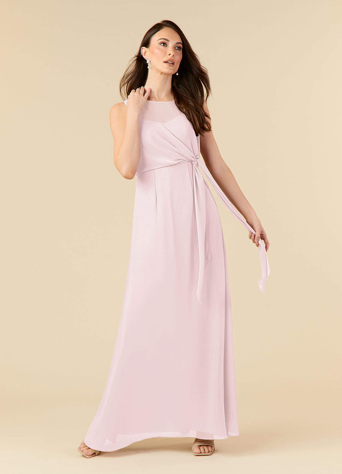 Azazie Marchioness 신부의 어머니 드레스 A라인 쉬폰 바닥 길이 드레스 image1