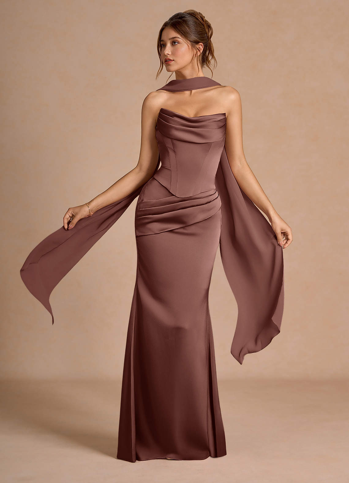 Sorrel Mocha Coco Corset Two-Piece Sets | Azazie