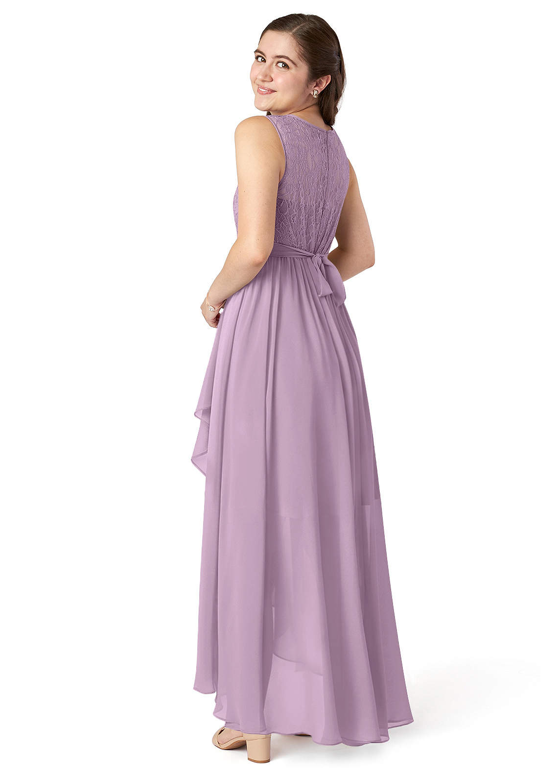One Shoulder Asymmetrical Junior Bridesmaid Dresses Wisteria