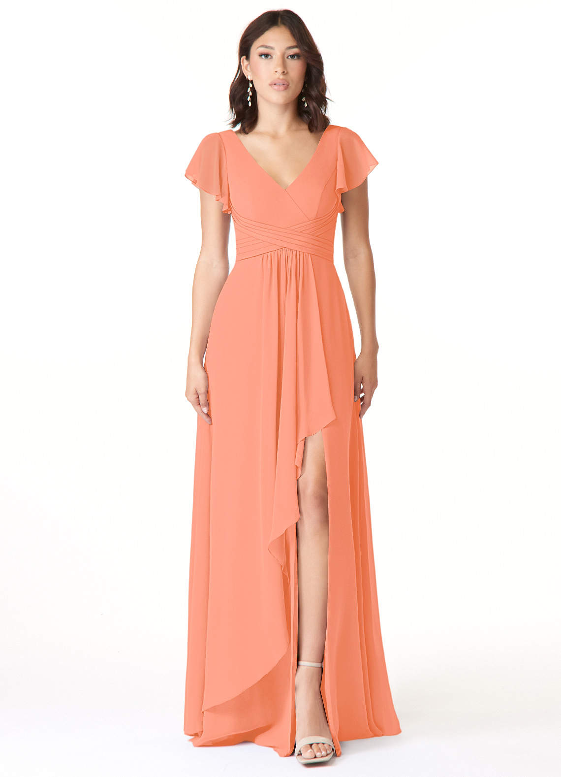 Azazie Omari Abiti da Damigella Abito A-Line in Chiffon Tramonto image1