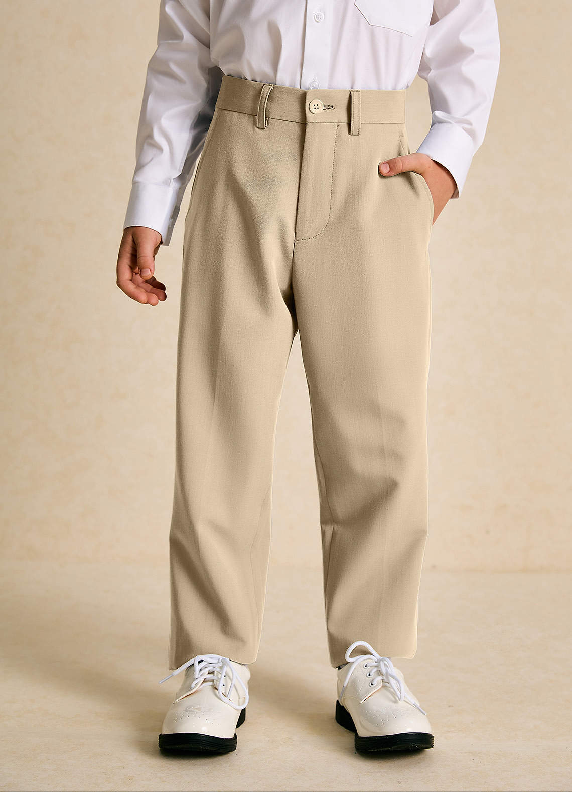 front Oliver Boys Tan 5-Piece Suit