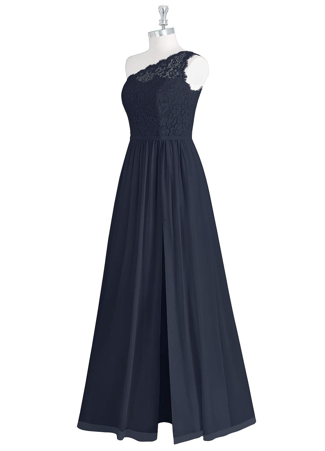 Azazie Demi Bridesmaid Dresses A-Line One Shoulder Chiffon Floor-Length Dress image1
