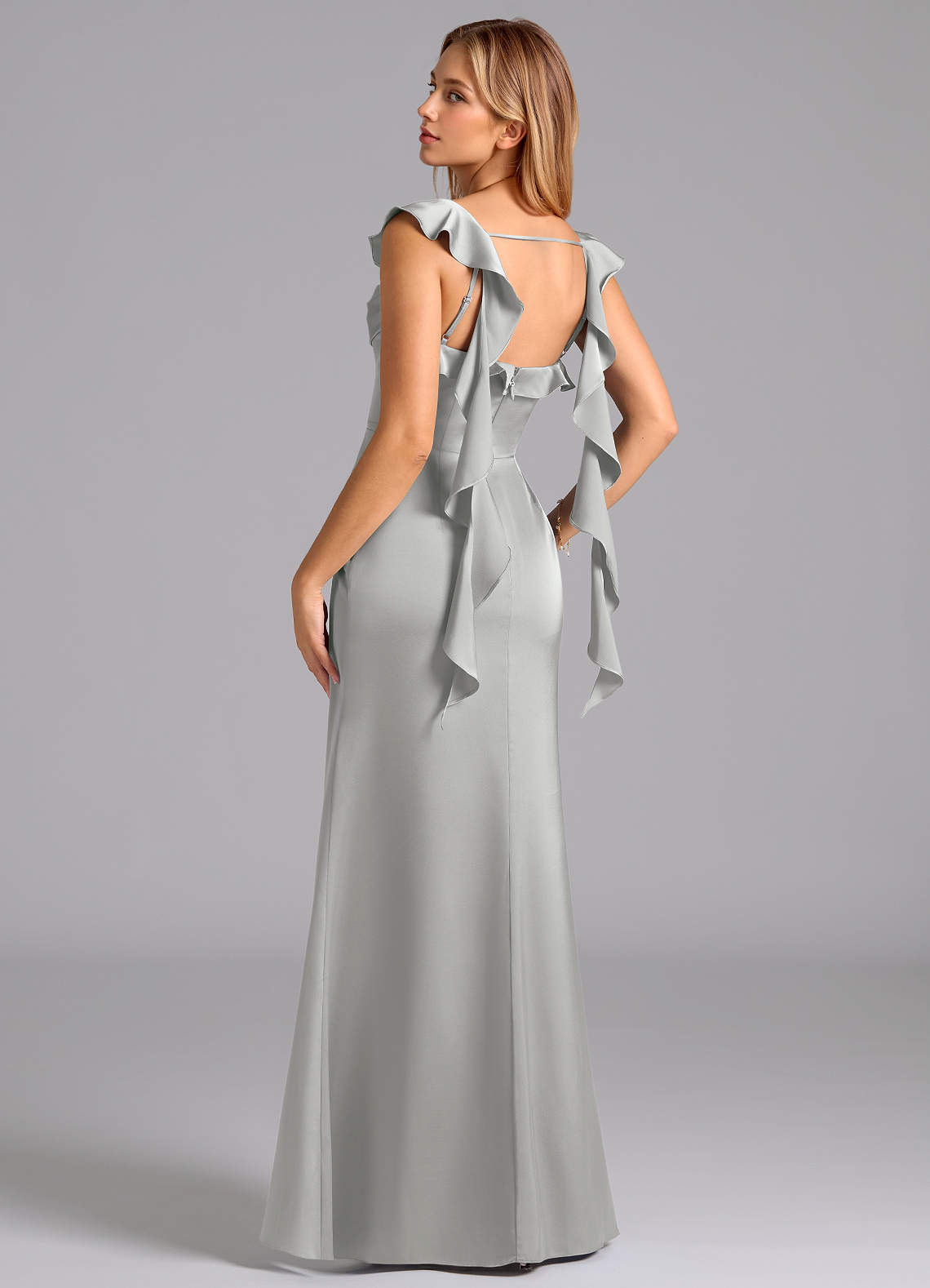 azazie silver bridesmaid dress Azazie Adi