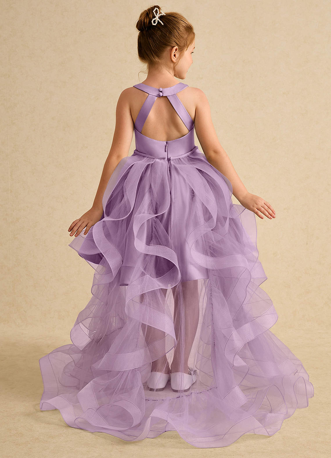 Azazie Julietta vestidos de niña de las flores Vestido de Glicinia de Tul de Princesa con Convertible image1