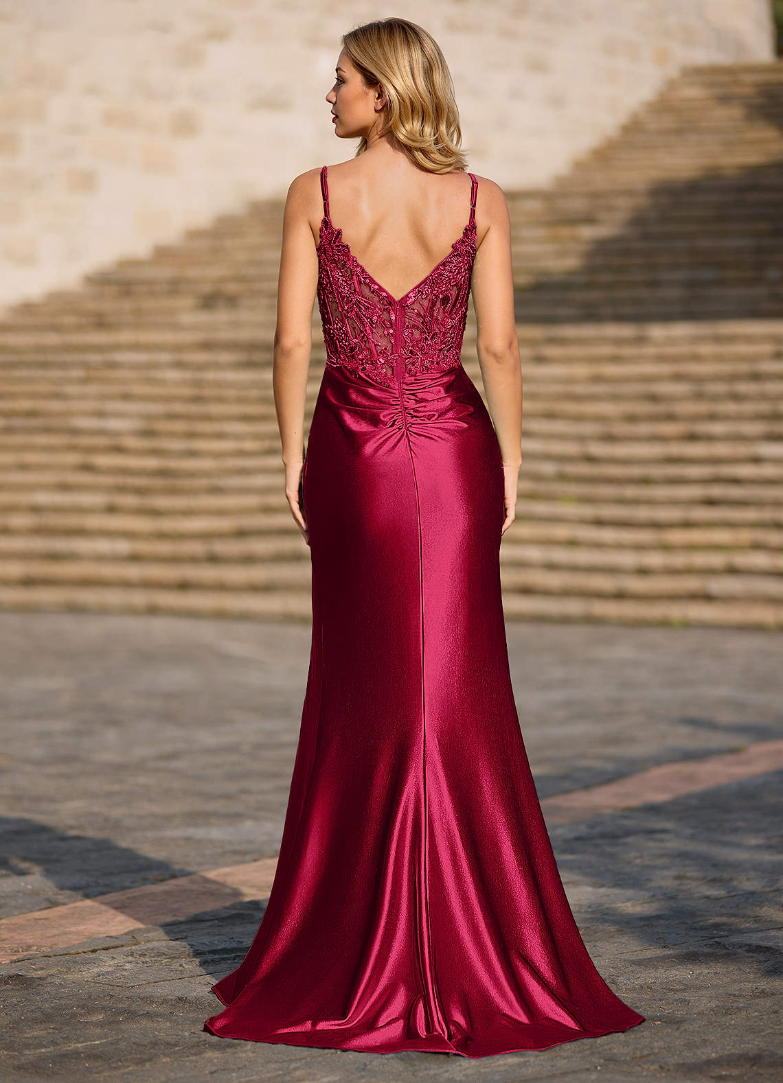 green emerald velvet dress Trumpet/Mermaid Halter Sleeveless Plunging Court Train Jersey Evening main image 0