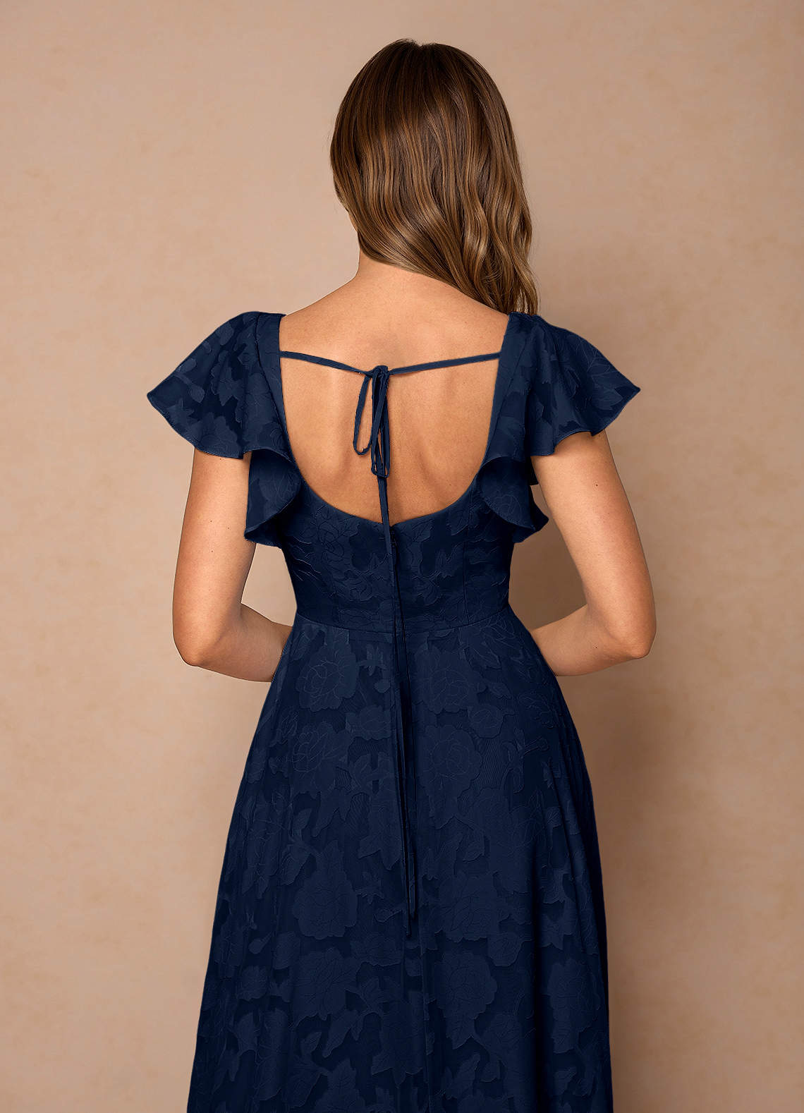 Talia Navy Midi Dress | Azazie