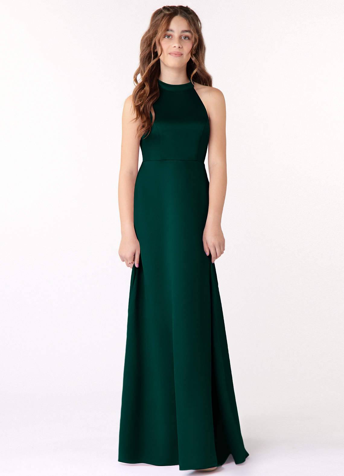 green emerald velvet dress Peacock Green A-Line Off-Shoulder Chiffon Crepe Long Bridesmaid Dress Peacock Green / US 4 main image 0