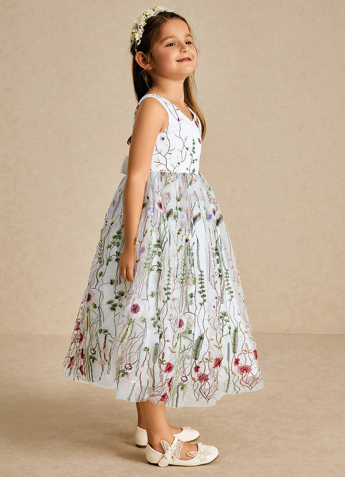 Azazie Arianna Diamond White A-Line Lace Tulle Dress | Azazie