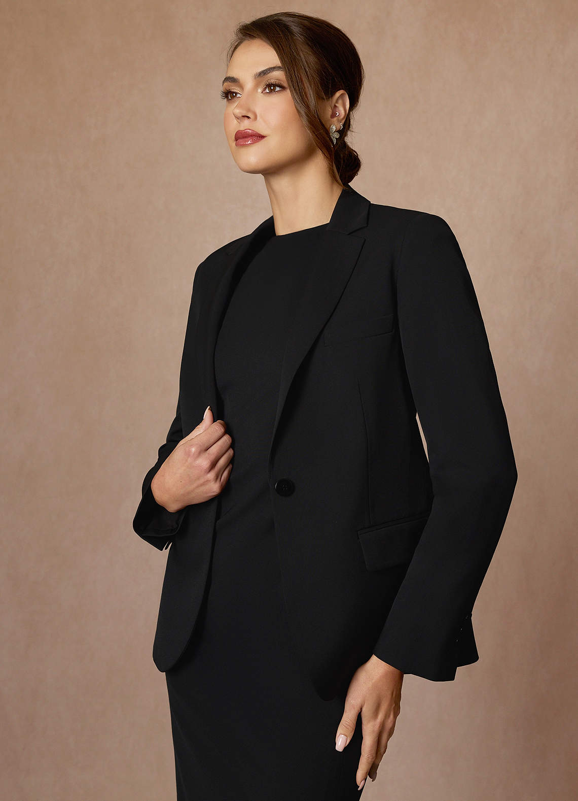 front Kennedy Black Refined Weave  Performance Blazer