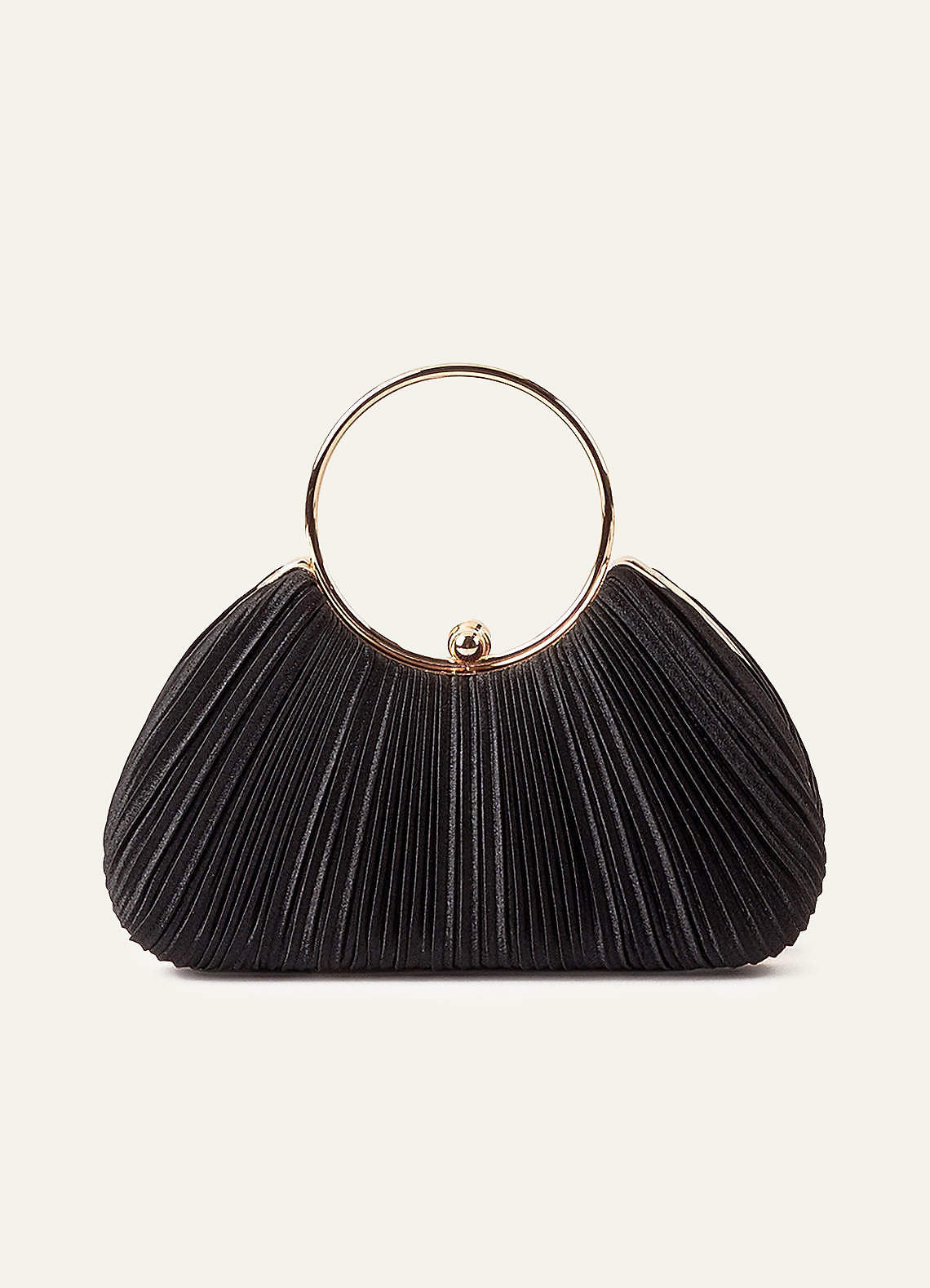 front Satin Pleated Handbag