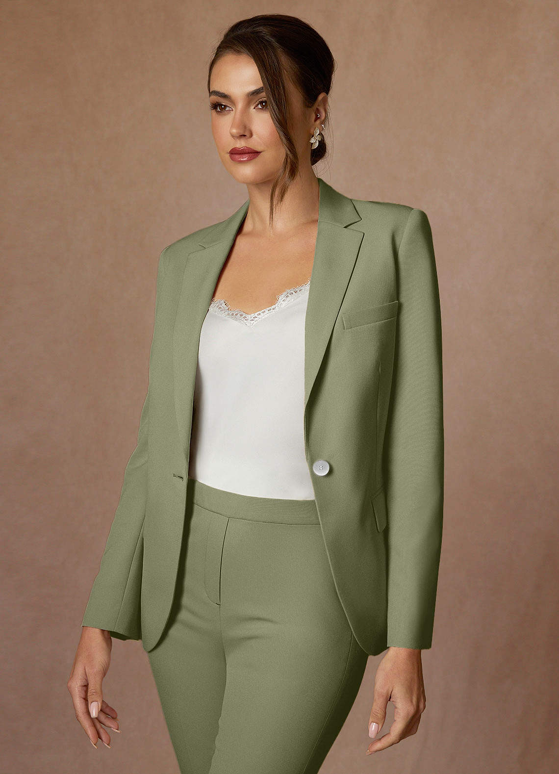 front Kennedy Pistachio Structured Stretch Blazer