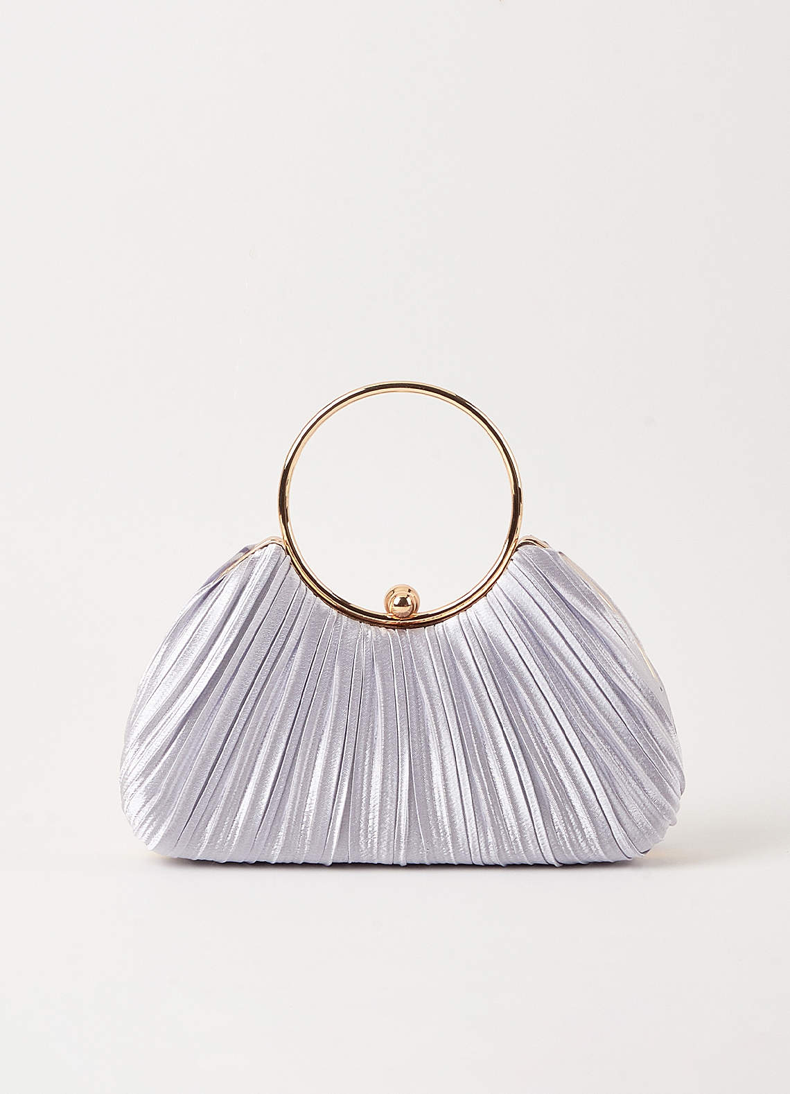 front Satin Pleated Handbag