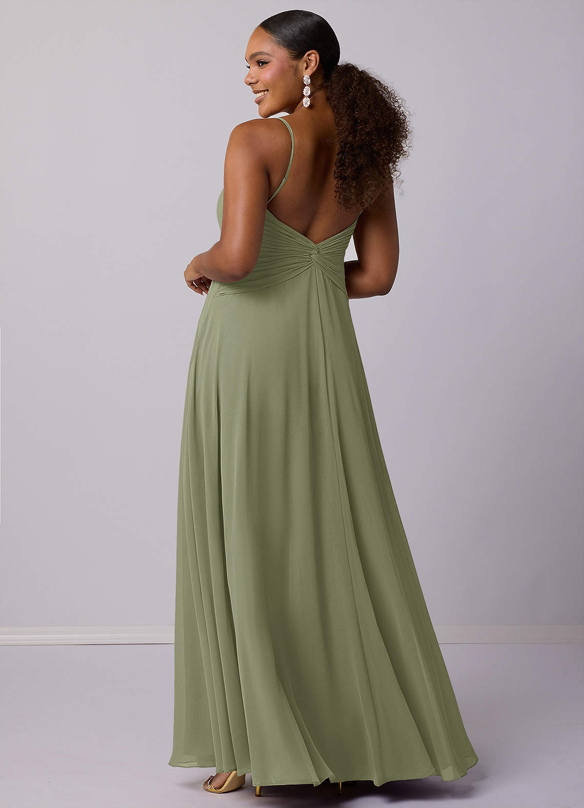Barbie  AZAZIE 1020 Ready to Ship Agave Chiffon Bridesmaid Dresses |  Azazie