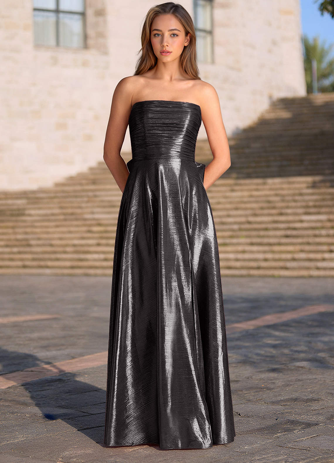 prom dress bow back Halter Satin Mermaid Formal – alinanova The satin is lightly shone and has technical accuracy in maintaining its shape to provide a smooth and balanced figure Praelithris Dazzling A-Line Bow Back