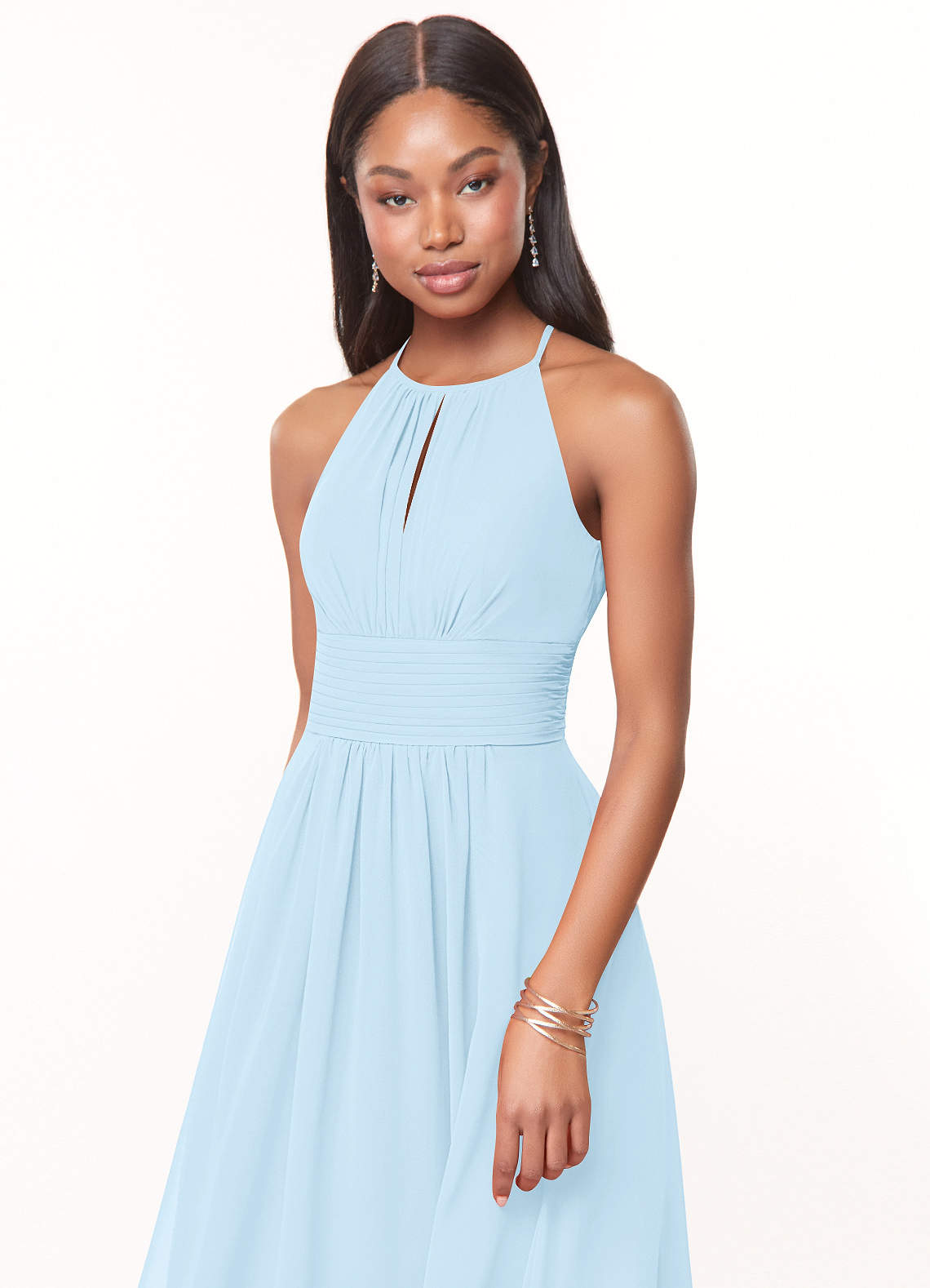Azazie Bonnie Sky Blue Chiffon Bridesmaid Dresses