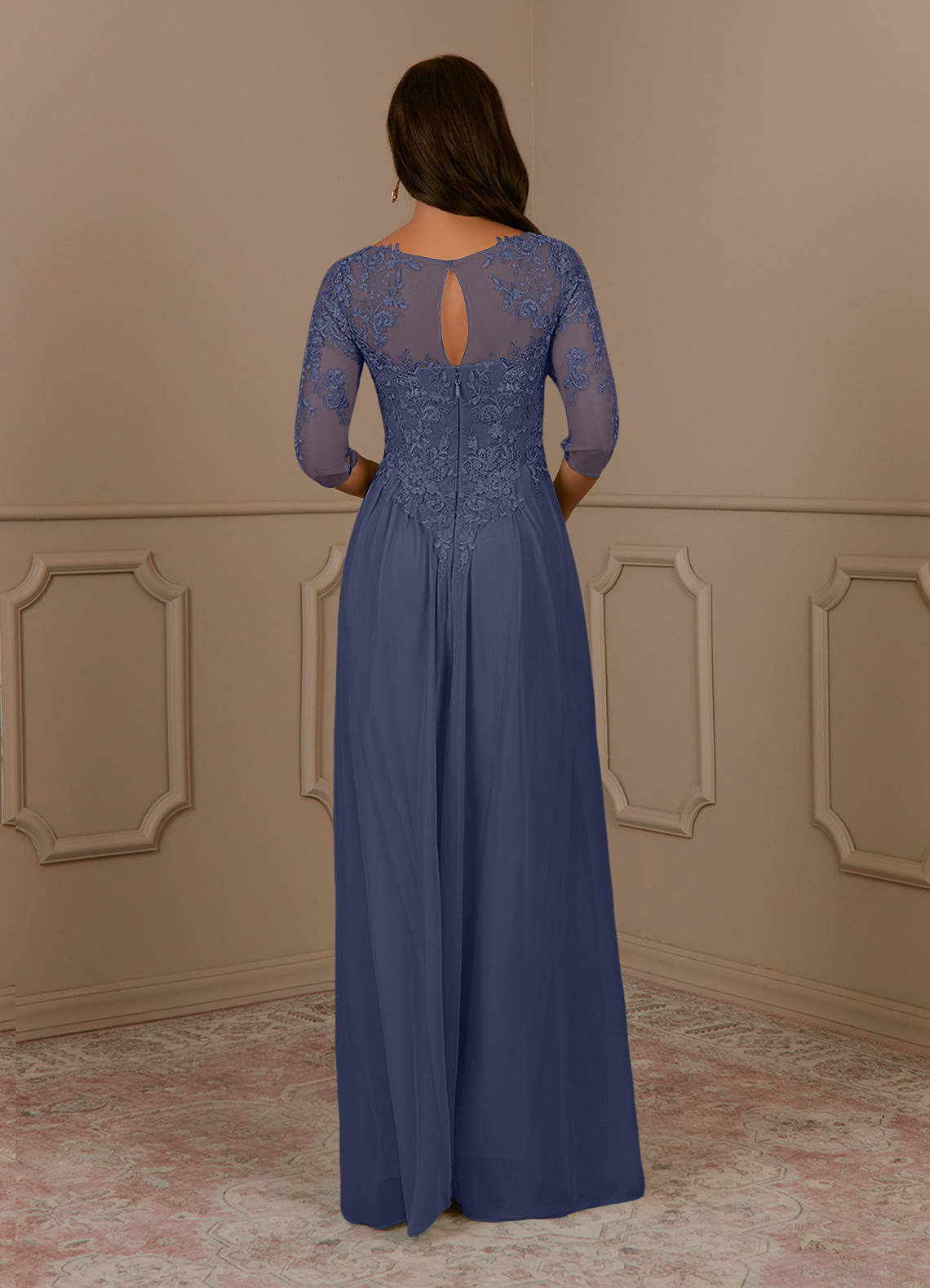 Azazie Harriet Mother of the Bride Dresses Stormy A-Line Scoop lace Mesh Dress image1