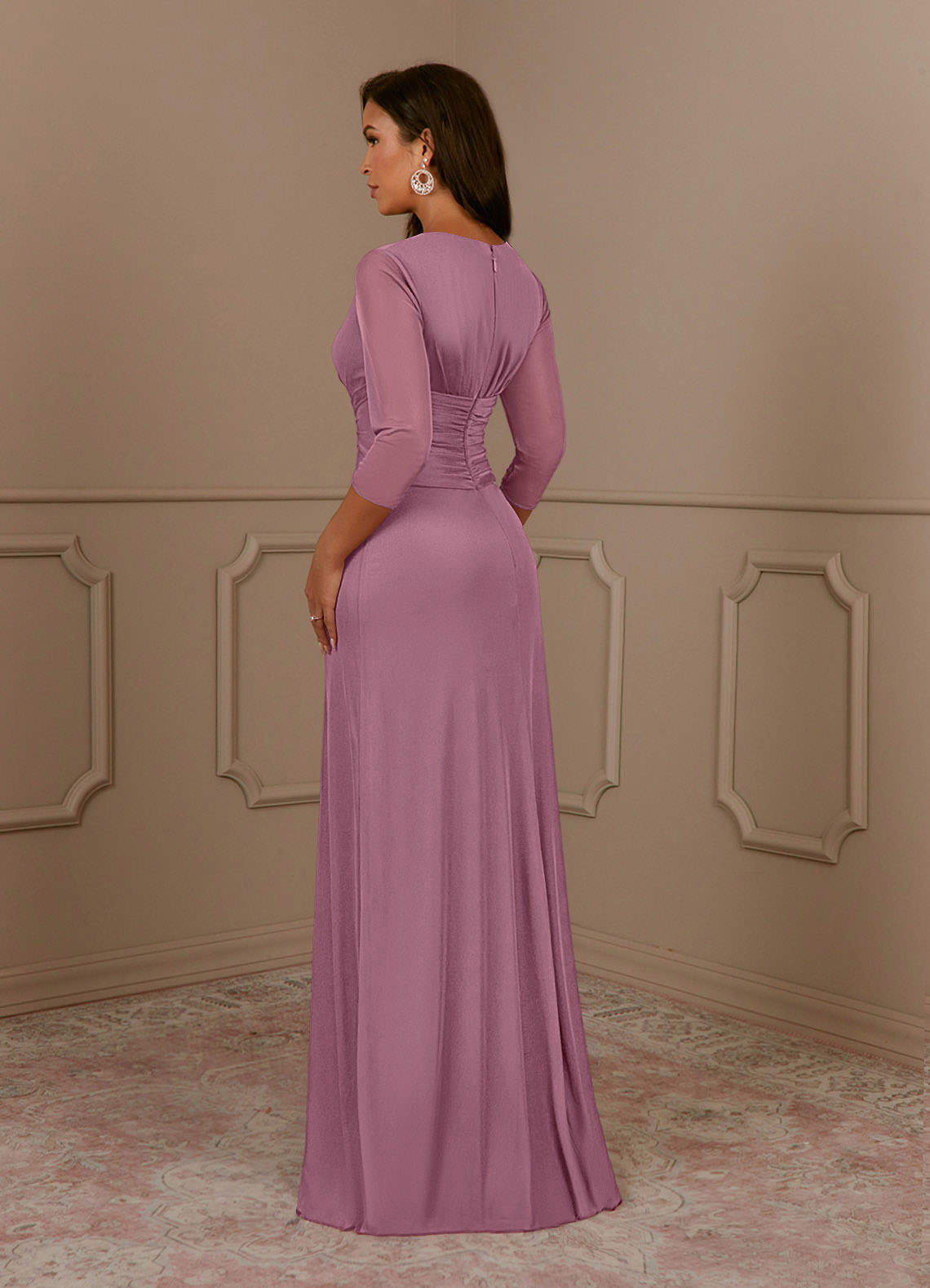 knee length dresses for ladies Amora Pink Floral Mesh Maxi Dress - M Size - Women's Dresses