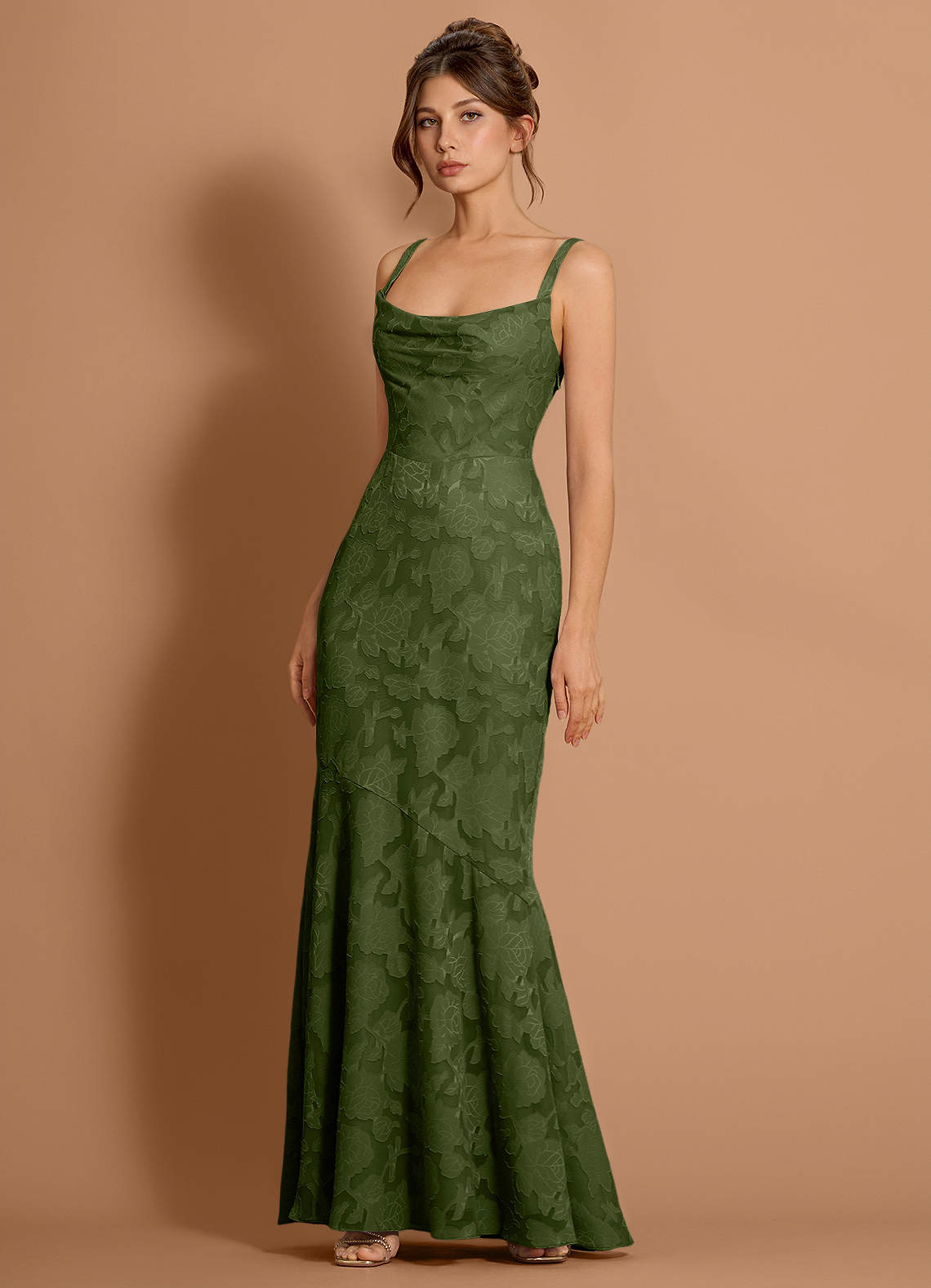 Aubrey Olive Maxi Dress | Azazie