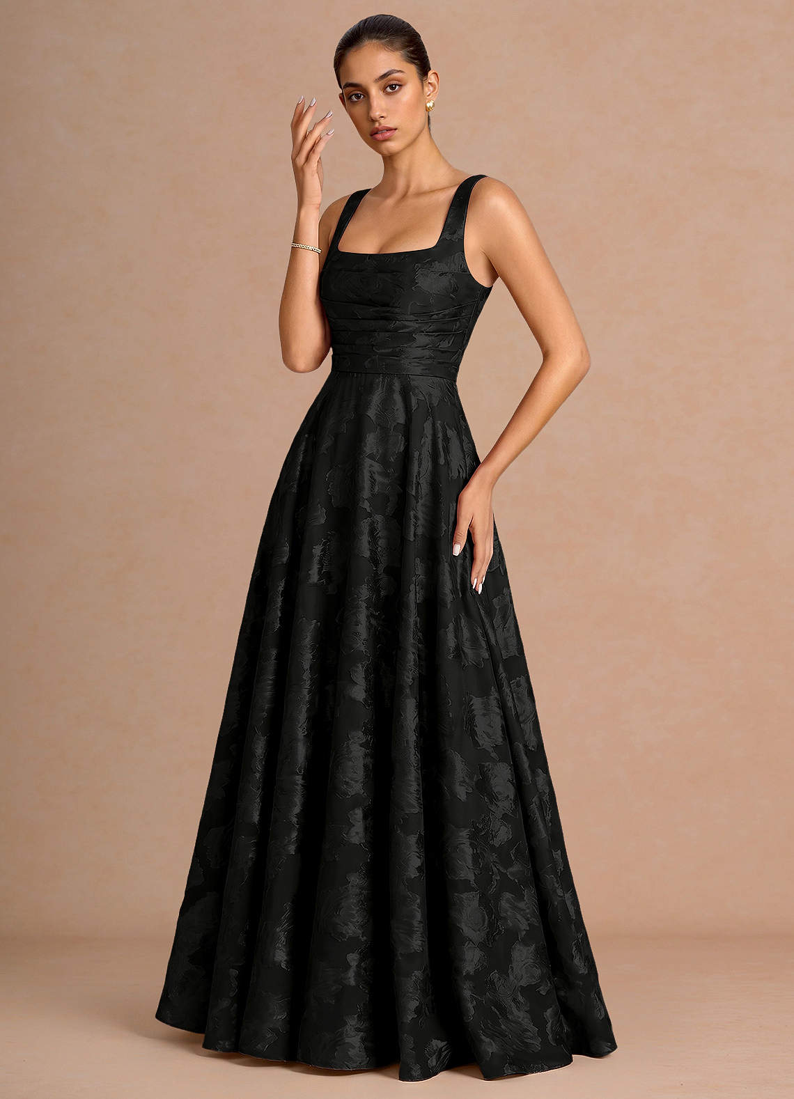 Azaria Black Maxi Dress | Azazie