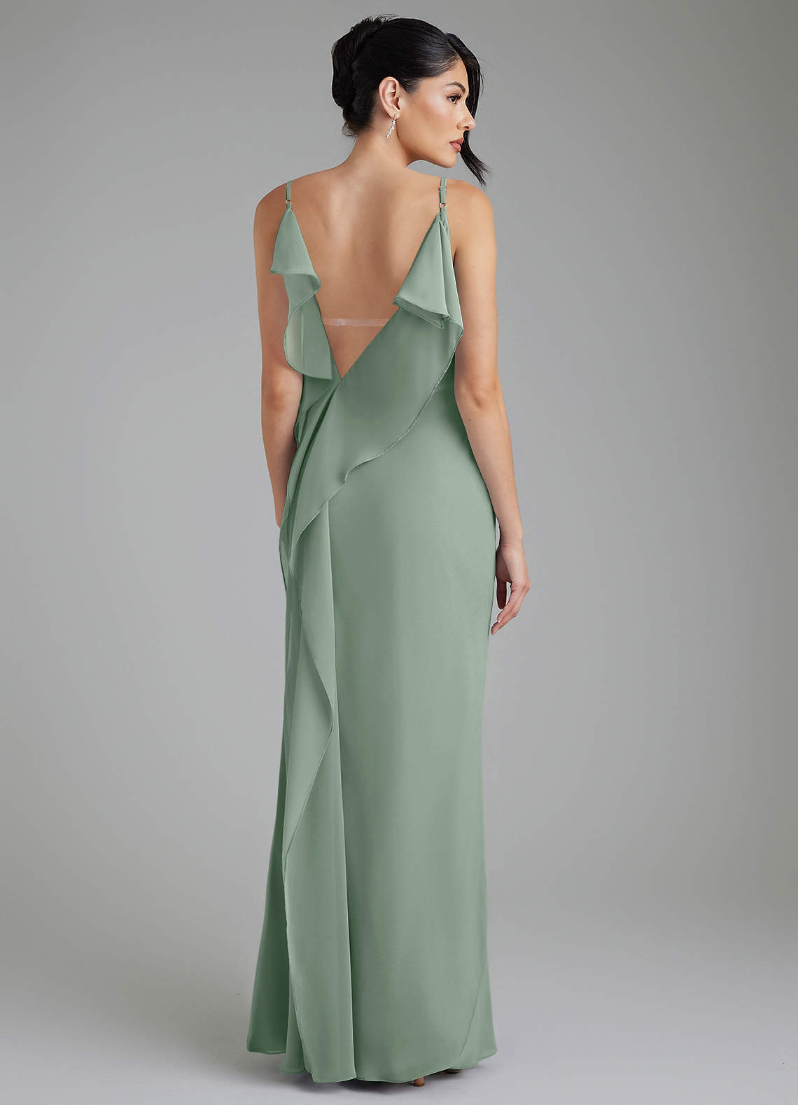 Azazie Veronica Silver Sage Chiffon Bridesmaid Dresses