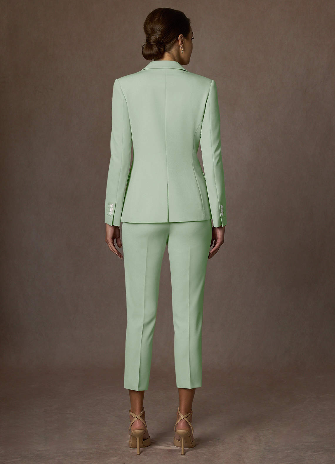 front Kennedy Dusty Sage Structured Stretch Dress Pants