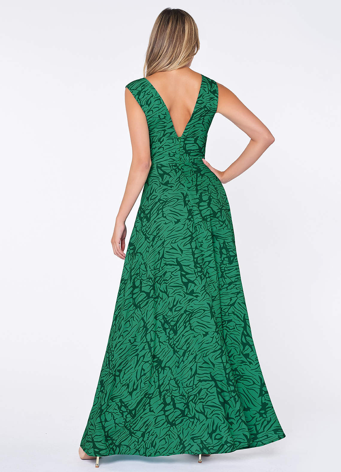 Green Adorable Essence Green Print Maxi Dress Dresses | Azazie