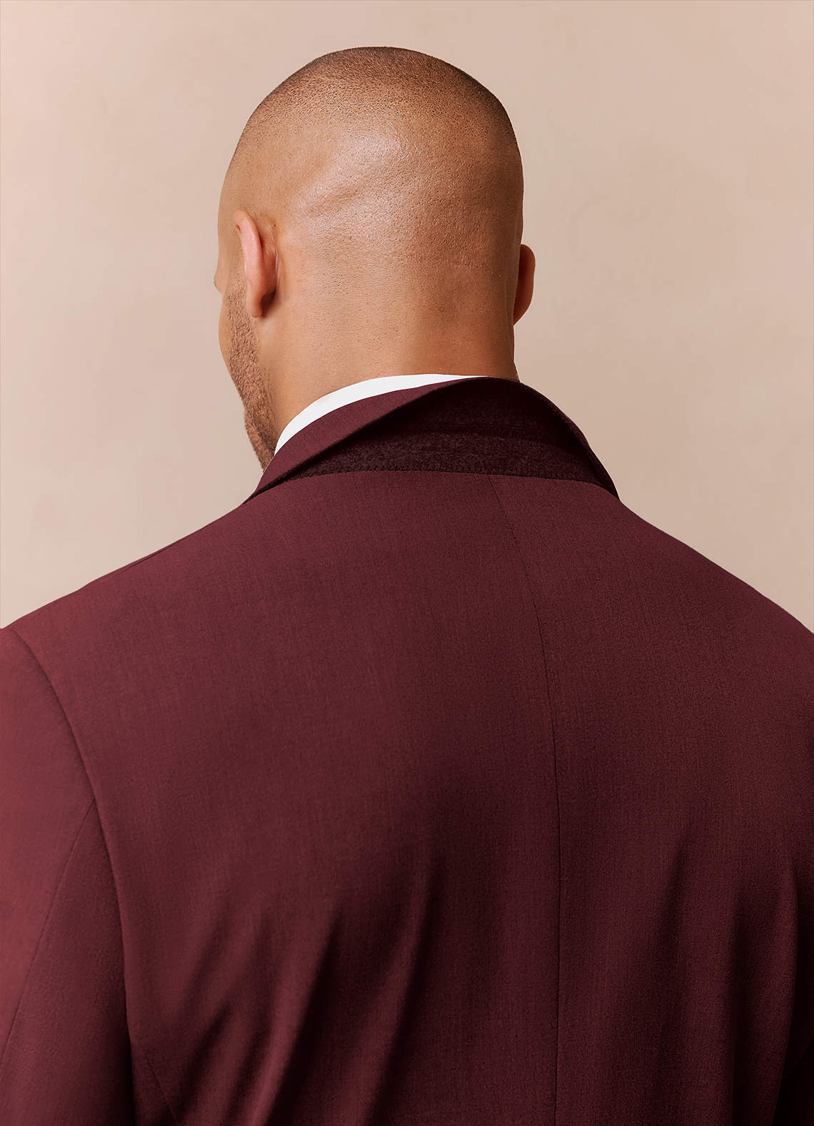 front Savile Burgundy Wool Blend Suit Jacket