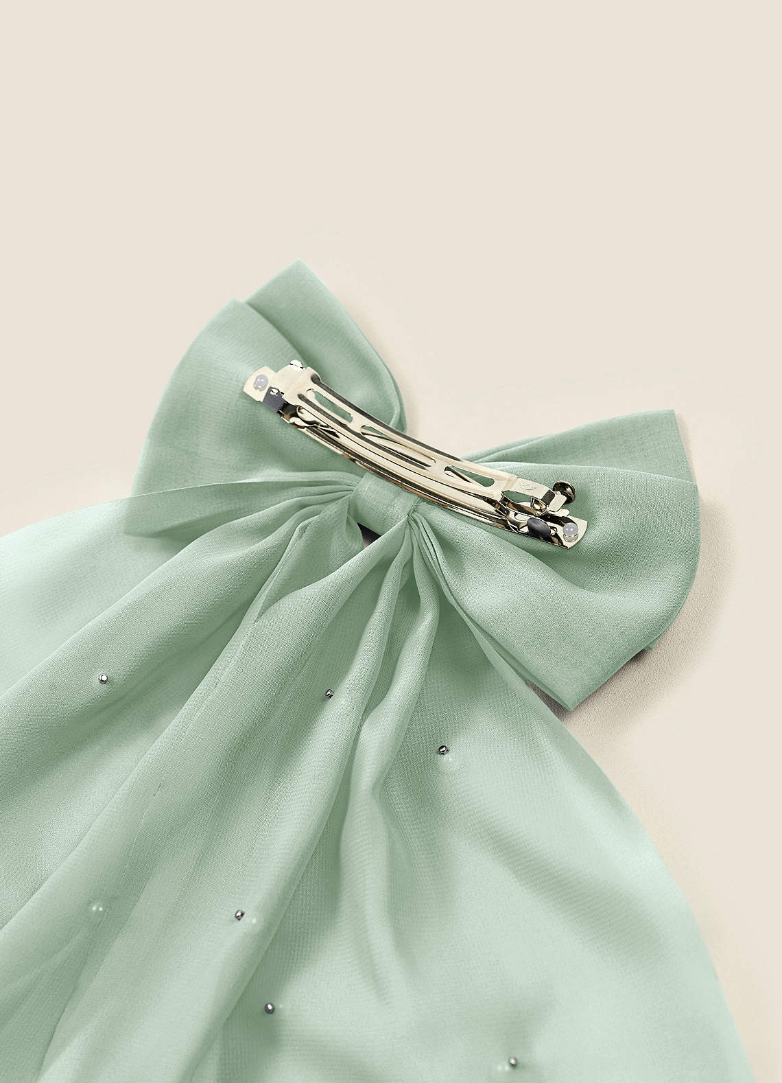 front Pearl Hair Bow Hair Clip