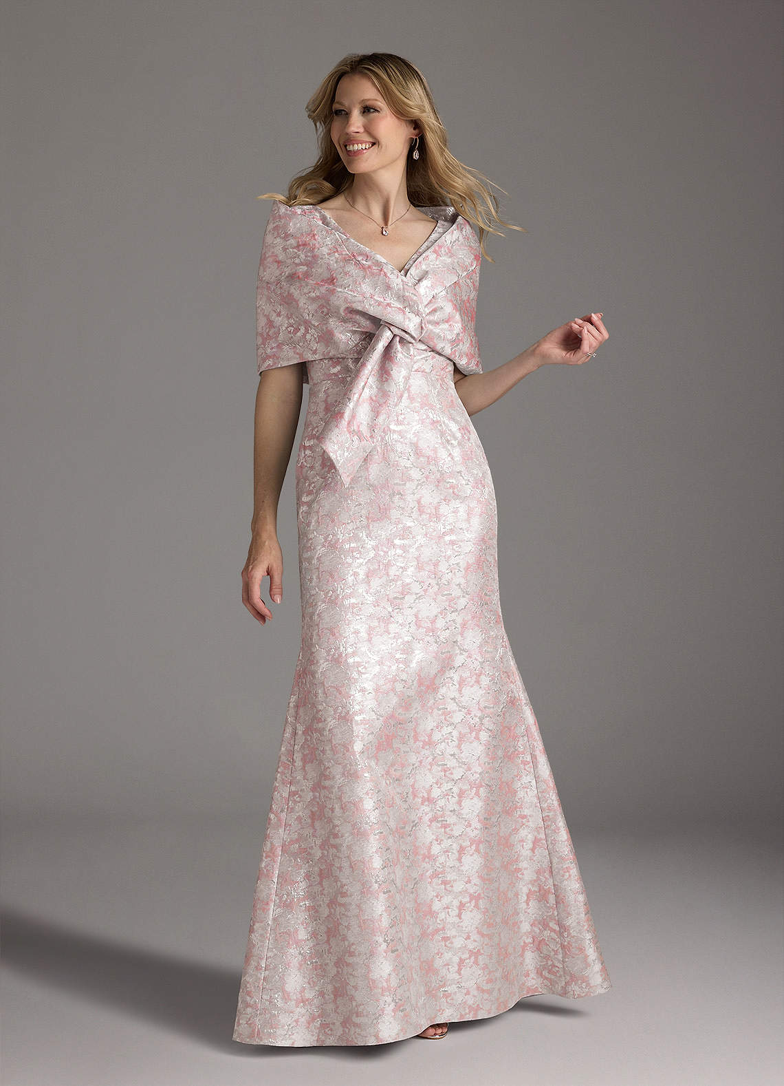 Azazie Elanor Dusty Rose Mermaid Pleated Jacquard 1 Dress | Azazie